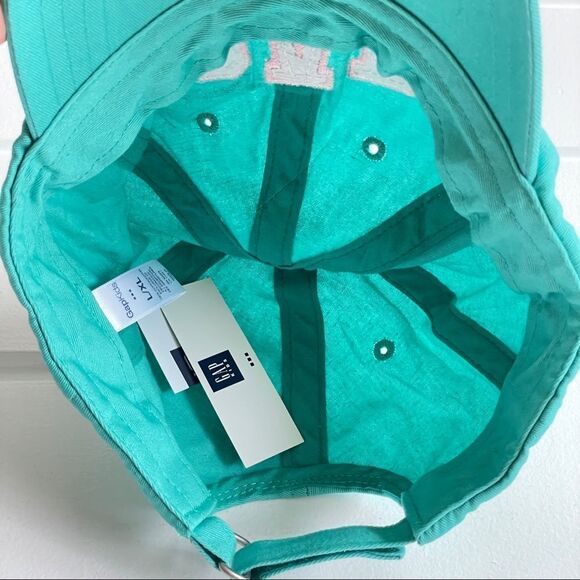Gap Kids Shimmer Aquatide Gap Logo Baseball Hat Size L/XL New With Tags - Picture 9 of 12